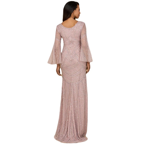 Women's Long Sleeve Beaded Gown