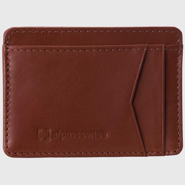 Mens RFID Safe Front Pocket Wallet Smooth Leather Slim Card Holder