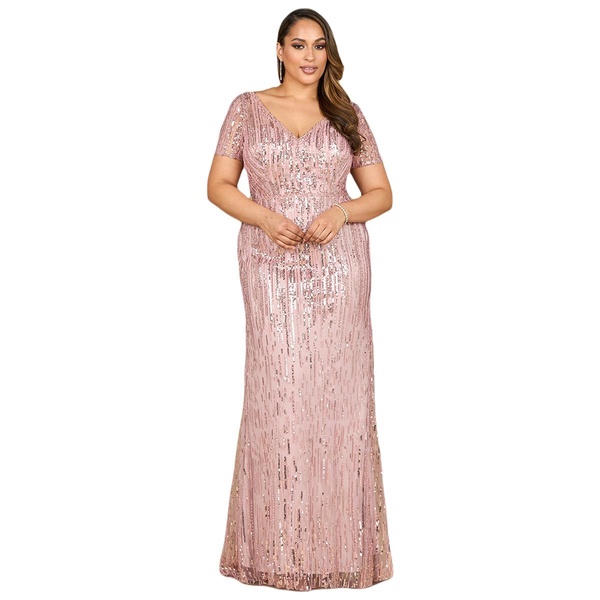 Women's Short Sleeve, Beaded Mermaid Gown