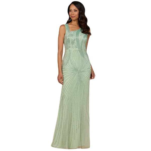 Women's Asymmetrical, Beaded Gown
