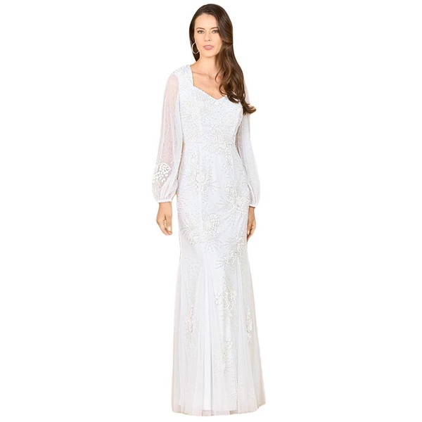 Women's Long Sleeve Beaded Bridal Gown
