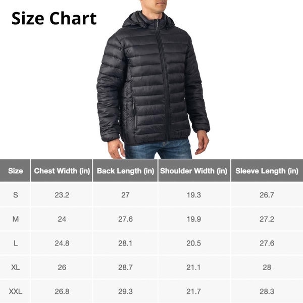 Men's Milo Hooded Puffer Jacket Down Alternative Lightweight Coat