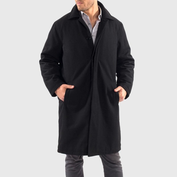 Men's Zach Men s Wool Blend Overcoat – Knee-Length Trench Coat, Runs Large for Layering Over Suits or Sweaters