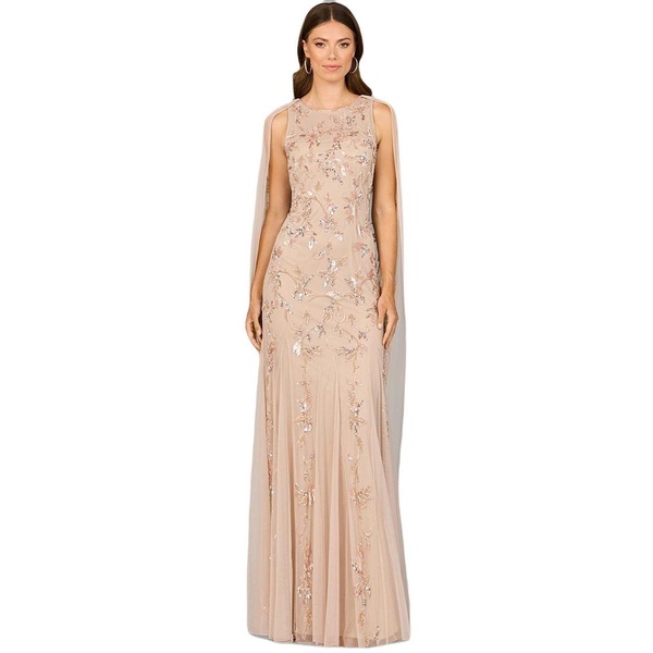 Women's Mermaid Beaded Dress with Long Cape