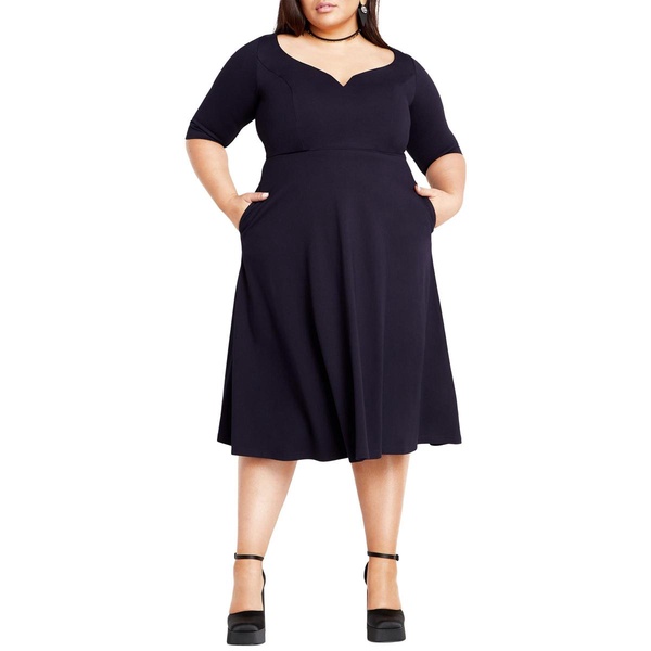 Plus Size Cute Girl Elbow Sleeve A-line Dress