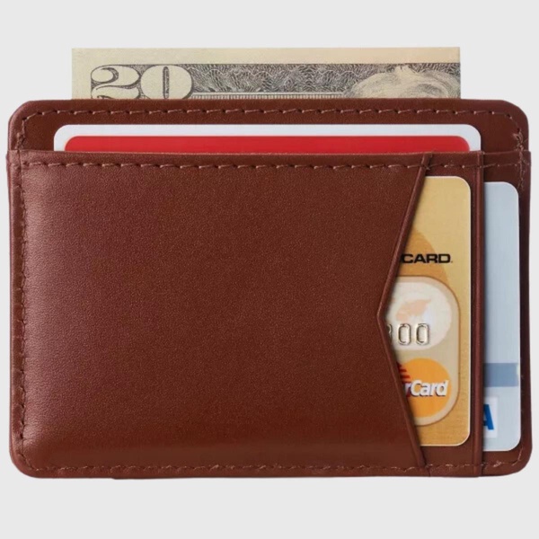 Mens RFID Safe Front Pocket Wallet Smooth Leather Slim Card Holder