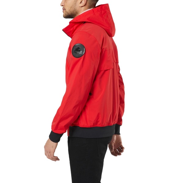 men's halcyon bomber rain jacket with removable hood