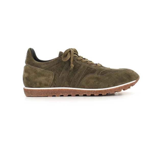 Military Green Suede Cork Sole Sneakers