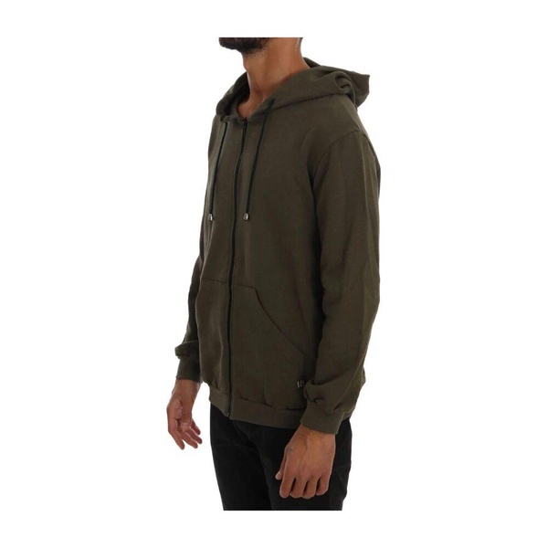 Elegant Green Full Zip Hooded Sweater