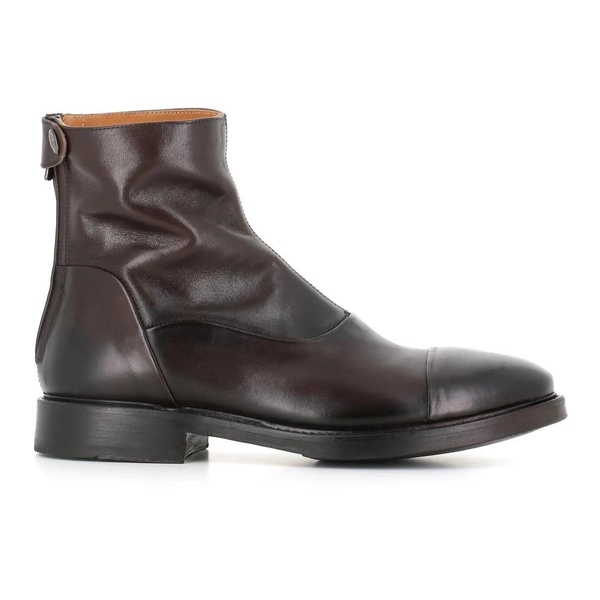 Mahogany Leather Zip Boots