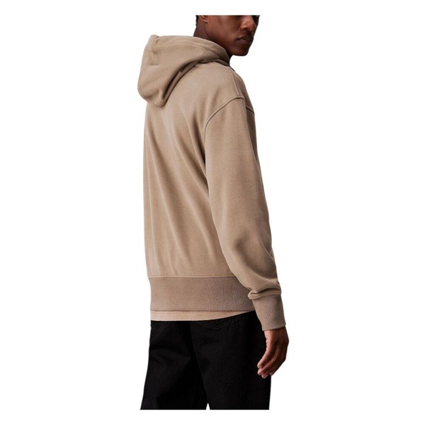 Beige Hooded Sweatshirt with Single Pocket