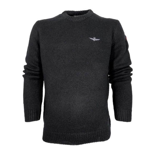 Military Style Wool Blend Sweater