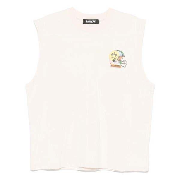 Cotton Crew Neck Sleeveless T-shirt