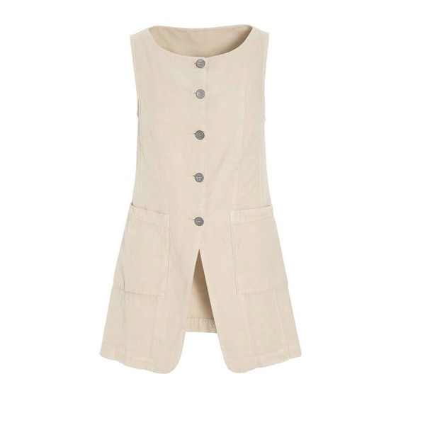Elegant Ivory Long Vest Inaka