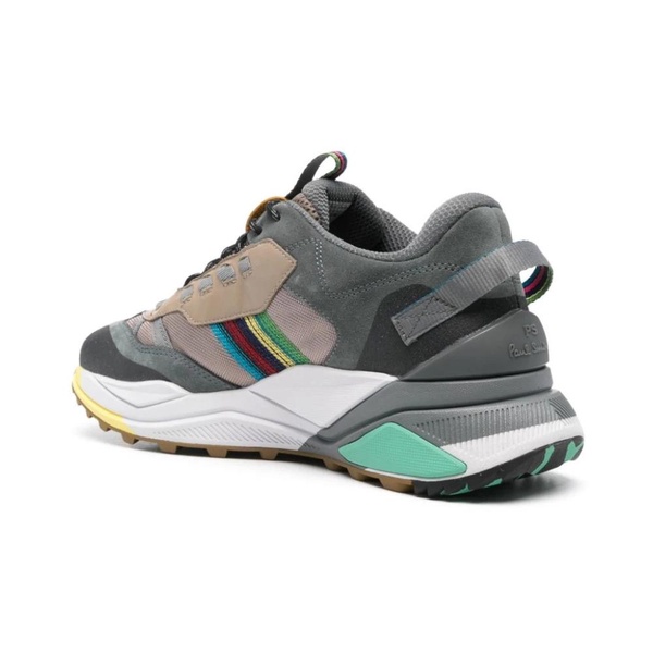 Green Sneakers with Multicolour Design