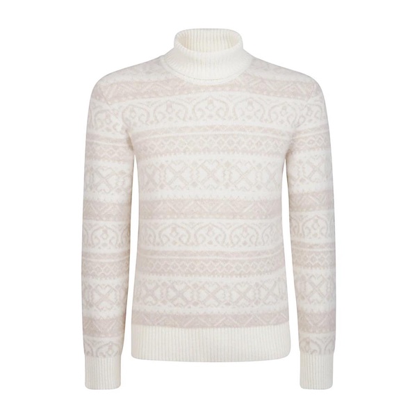 Cashmere Silk Jacquard Turtleneck Sweater
