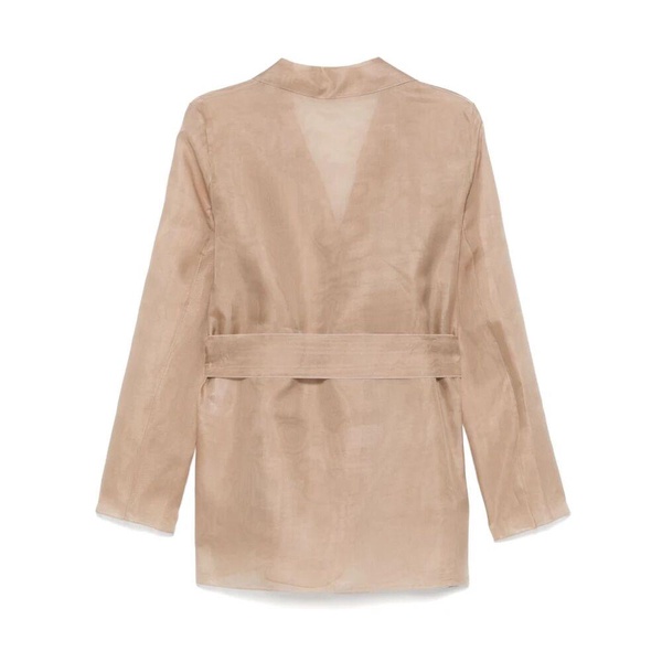 Almond Beige Tied Waist Jacket