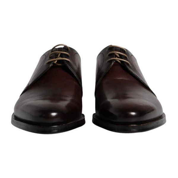 Black Leather Lace-Up Derby Shoes