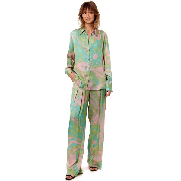 Elegant Satin Lucido Green Pink