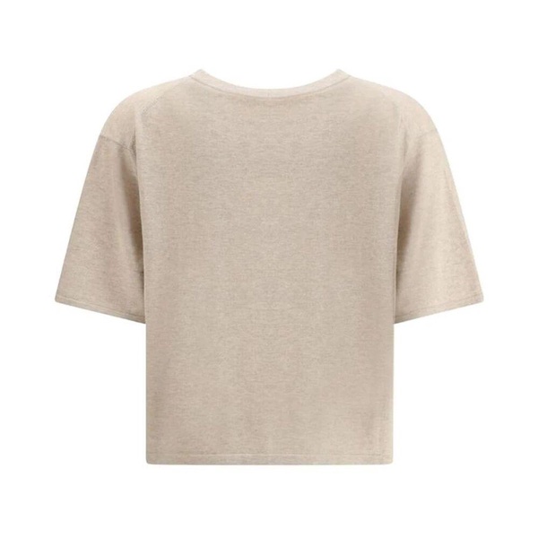 Ribbed Crew Neck Cotton T-Shirt