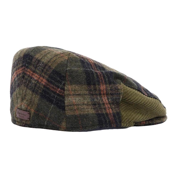 Green Olive Check Tweed Cap