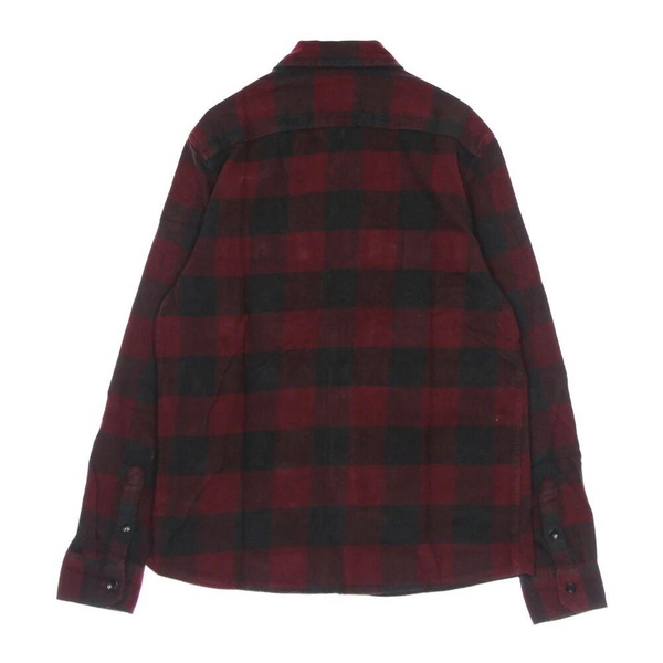 Maroon Flannel Long Sleeve Shirt
