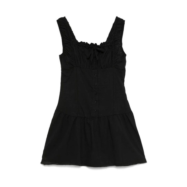 Black Square Neck Sleeveless Dress