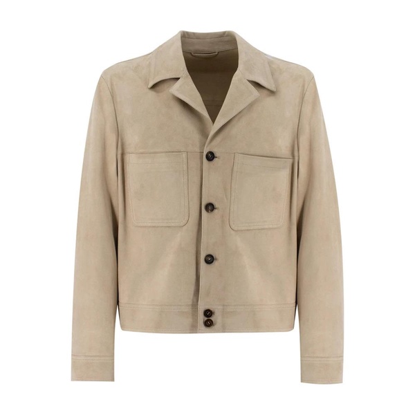 Soft Leather Single-Breasted Jacket