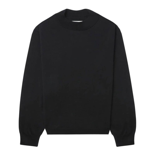 Black Wool Sweater Round Neck