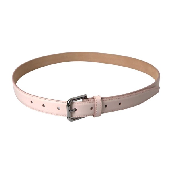 Light Pink Leather Metal Buckle Belt