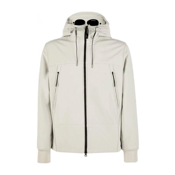 Soft Shell Pearl White Hooded Jacket