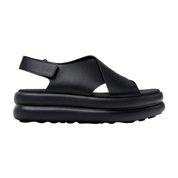 Black Casual Leather Sandals for Women