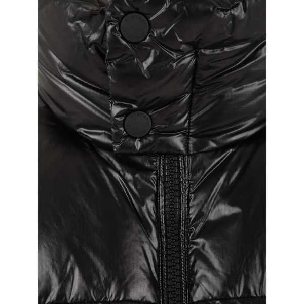 Black Quilted Coat with Zippered Side Pockets