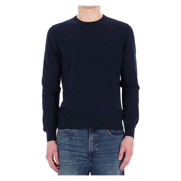 Blue Cotton Crew Neck T-shirt