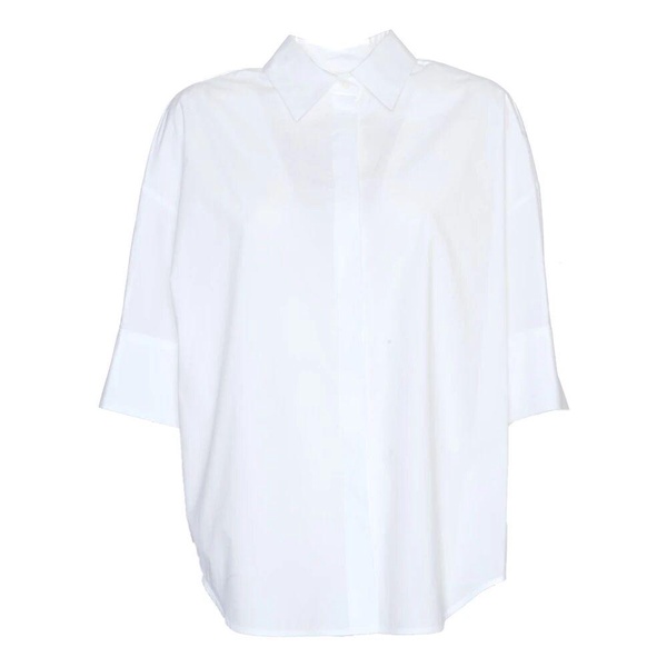 White Cotton Shirt with Button Closure