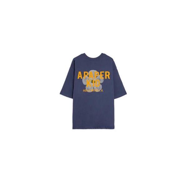 Blue Flower Logo Cotton T-shirt