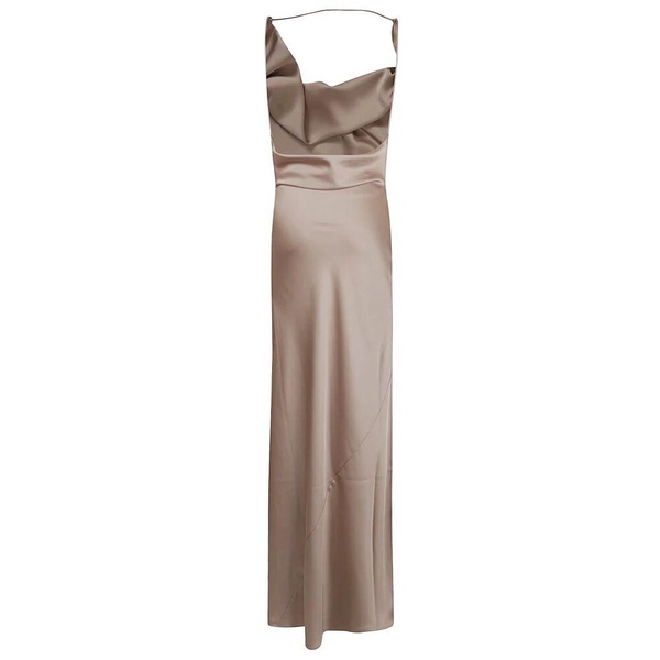 Hooded Grey Dress with Open Back