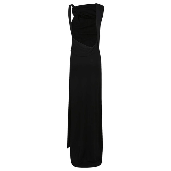 Black Dress with Asymmetrical Neckline