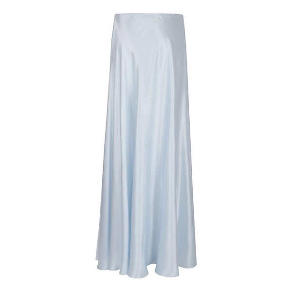 Blue Silk Angled Cut Skirt
