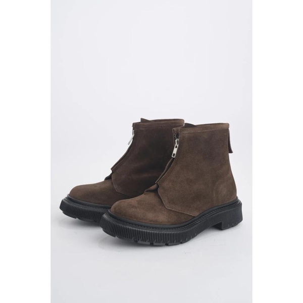 Brown Suede Ankle Boot with Zip