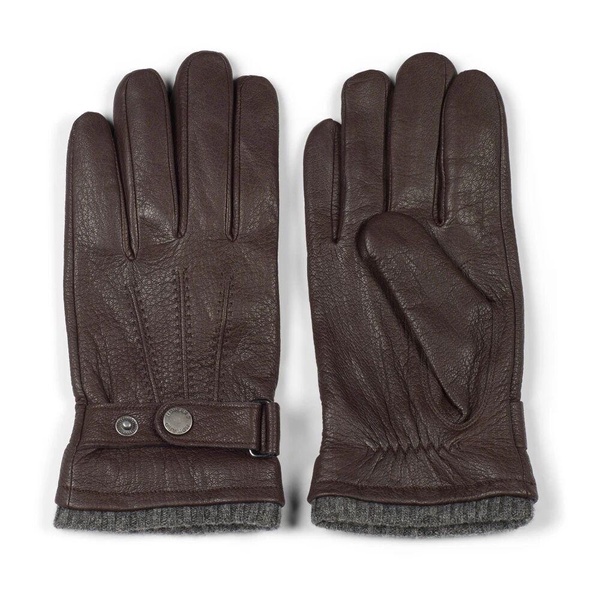 Dark Brown Leather Gloves Classic Design