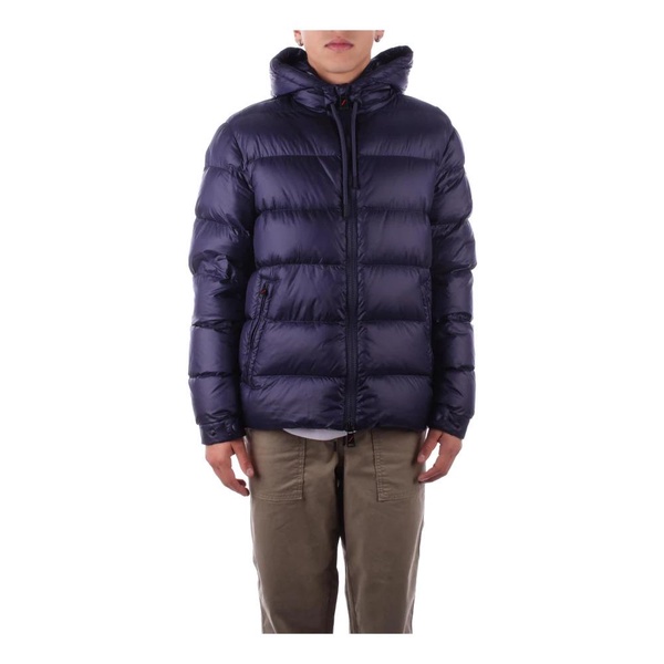 Blue Hooded Jacket with Zipper Pockets