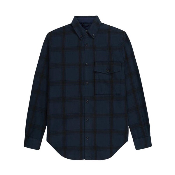 Relaxed Button Hemd Dark Night