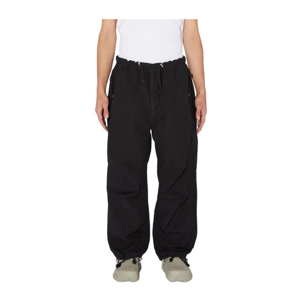 Canvas Parachute Pants with Reticulated Motif