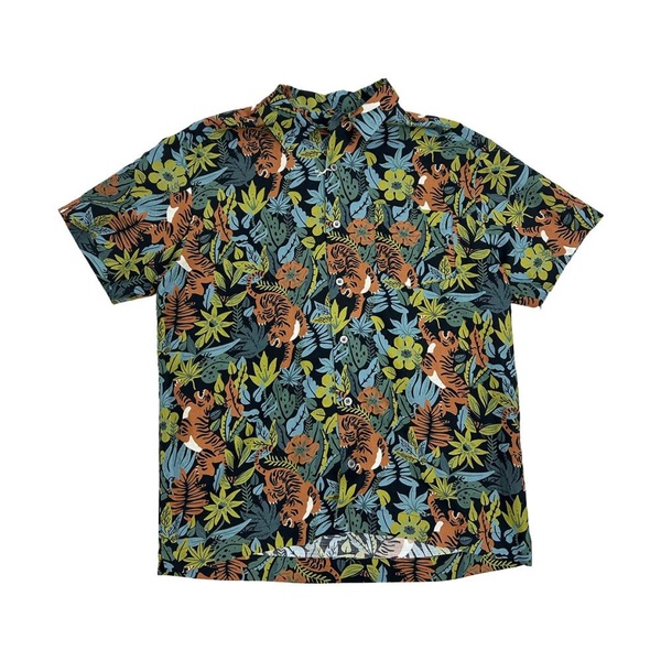 Patterned Shirt with Front Button Placket
