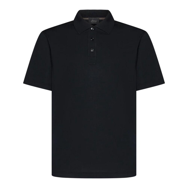 Black Polo Shirt Ribbed Collar