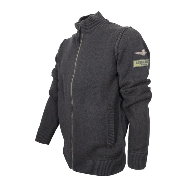 Mens Full Zip Sweater with Dedicated Aviation Patches