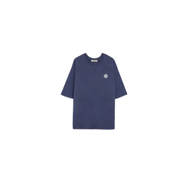 Blue Flower Logo Cotton T-shirt