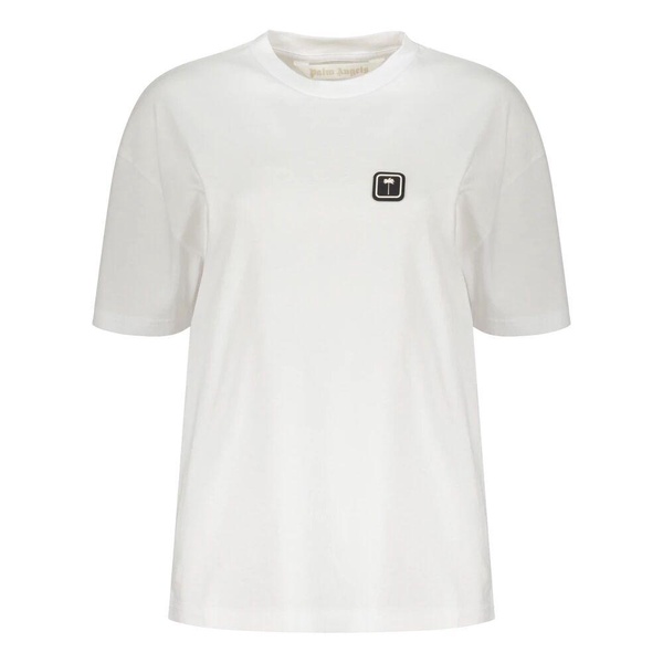 Ribbed Cotton T-shirt with Logo Patch