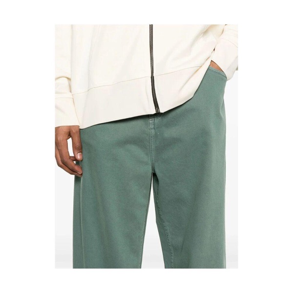 Green Classic Jeans with Contrast Stitching